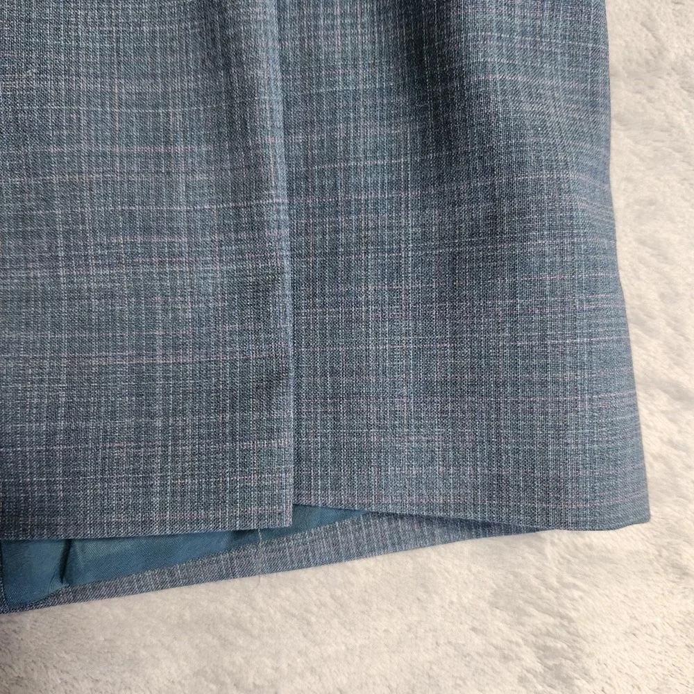New Nordstrom Trim Fit Blazer Zignone Italian Virgin Wool Blue Glen Plaid 40R